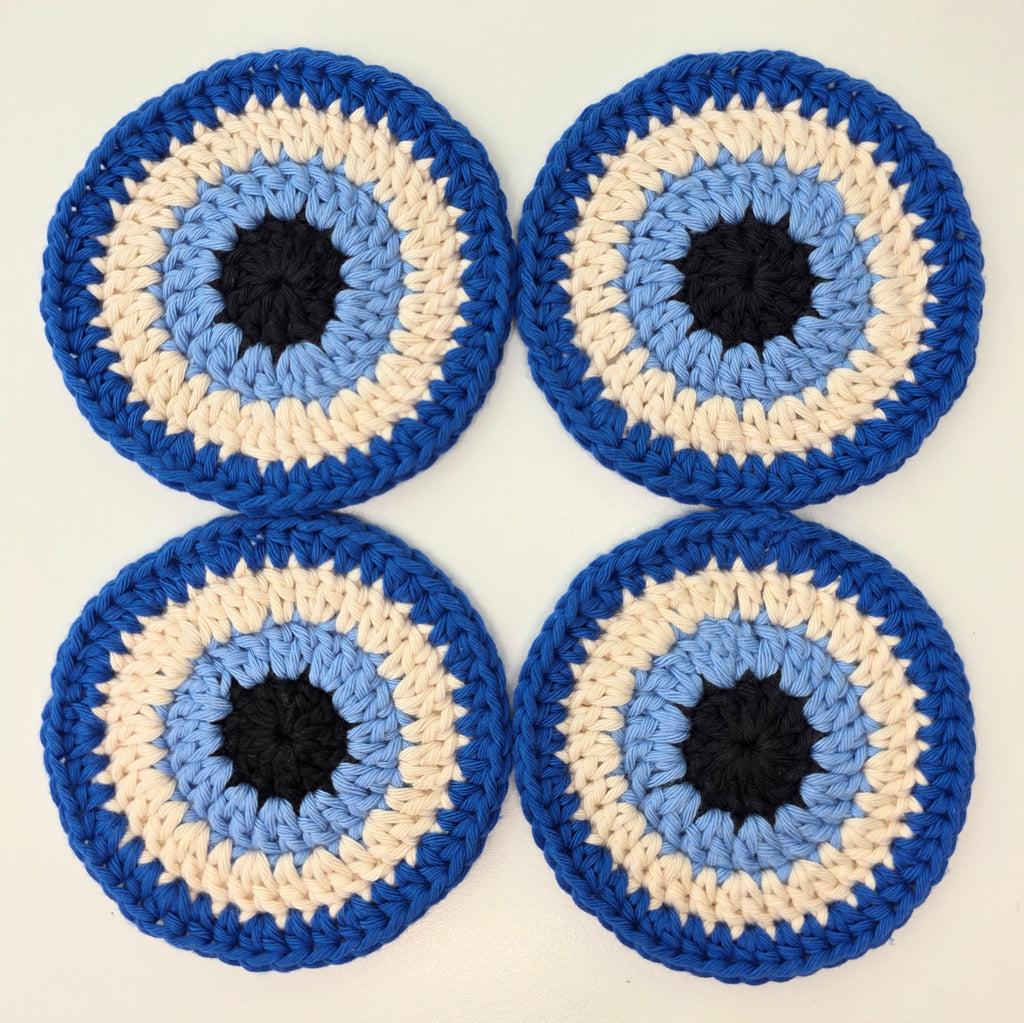 Evil eye coasters - Blue